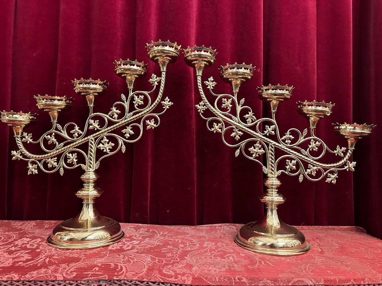 Pair Gothic - Style Candle Holders