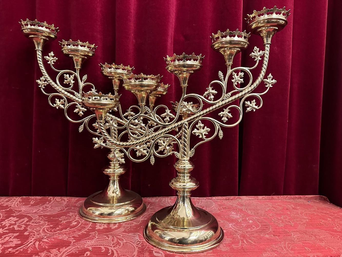 Pair Gothic - Style Candle Holders