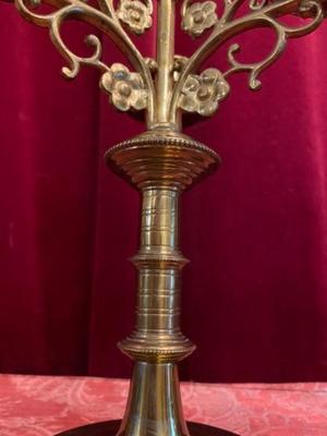 Candle Holders style Gothic - Style en Bronze Gilt, Belgium 19 th century ( Anno 1890 )