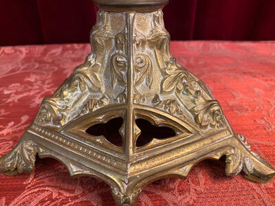Candle Holders style Gothic - style en Bronze, Belgium  19 th century ( Anno 1890 )