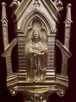 Candle Holders Measures Without Pin style Gothic - Style en Bronze / Polished and Varnished, France 19 th century ( Anno 1885 )