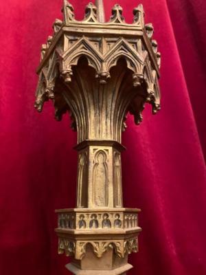 Candle Sticks Measures Without Pin. Total Weight : 13 Kgs style Gothic - Style en Full Bronze Gilt, France 19th century ( anno 1850 )