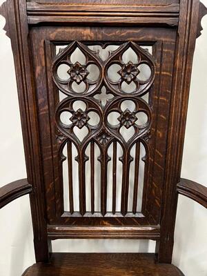 Chairs style Gothic - Style en Oak wood, France 19 th century