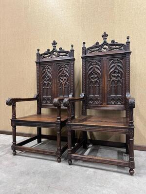 Pair  Gothic - Style Chairs