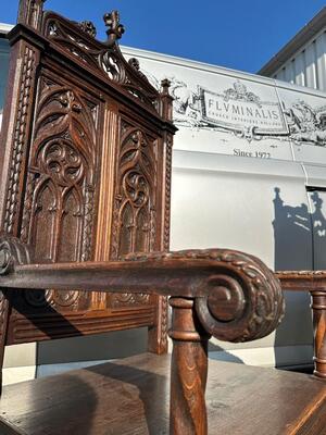 Chairs  style Gothic - Style en Wood, France 19 th century