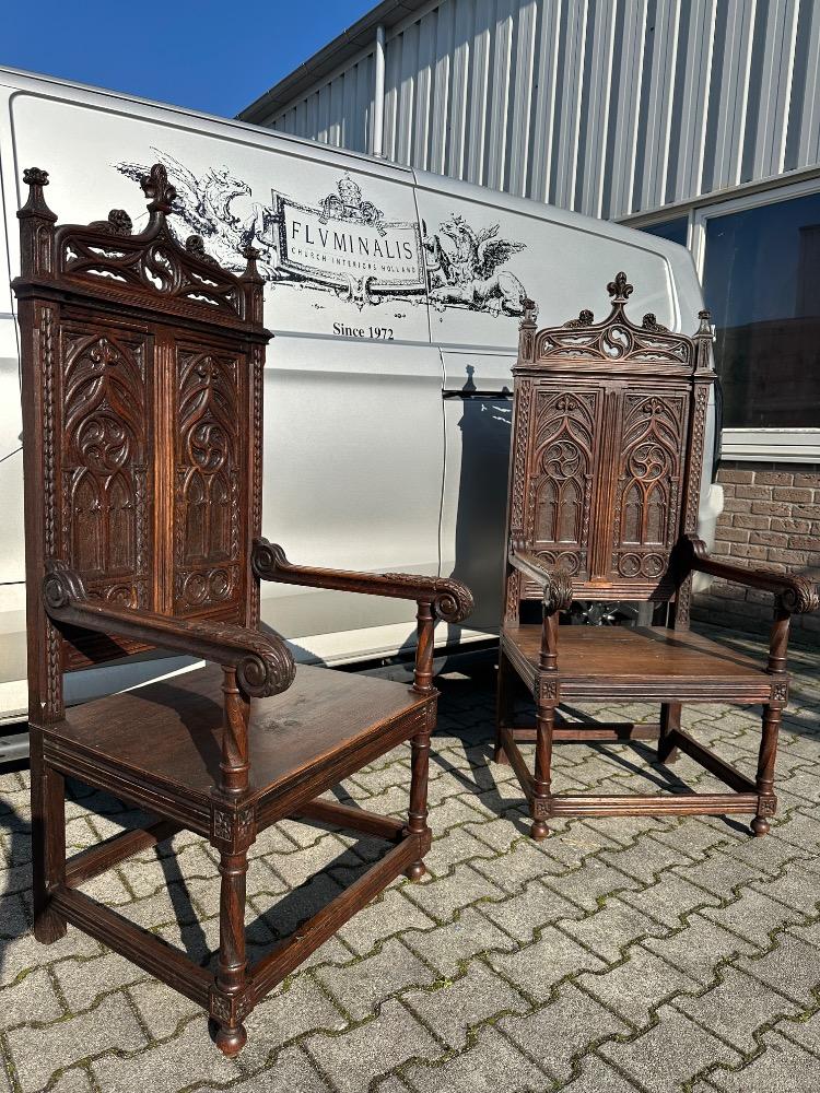 Pair Gothic - Style Chairs