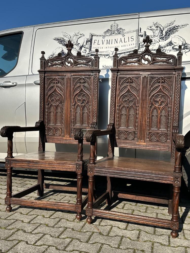 Pair Gothic - Style Chairs