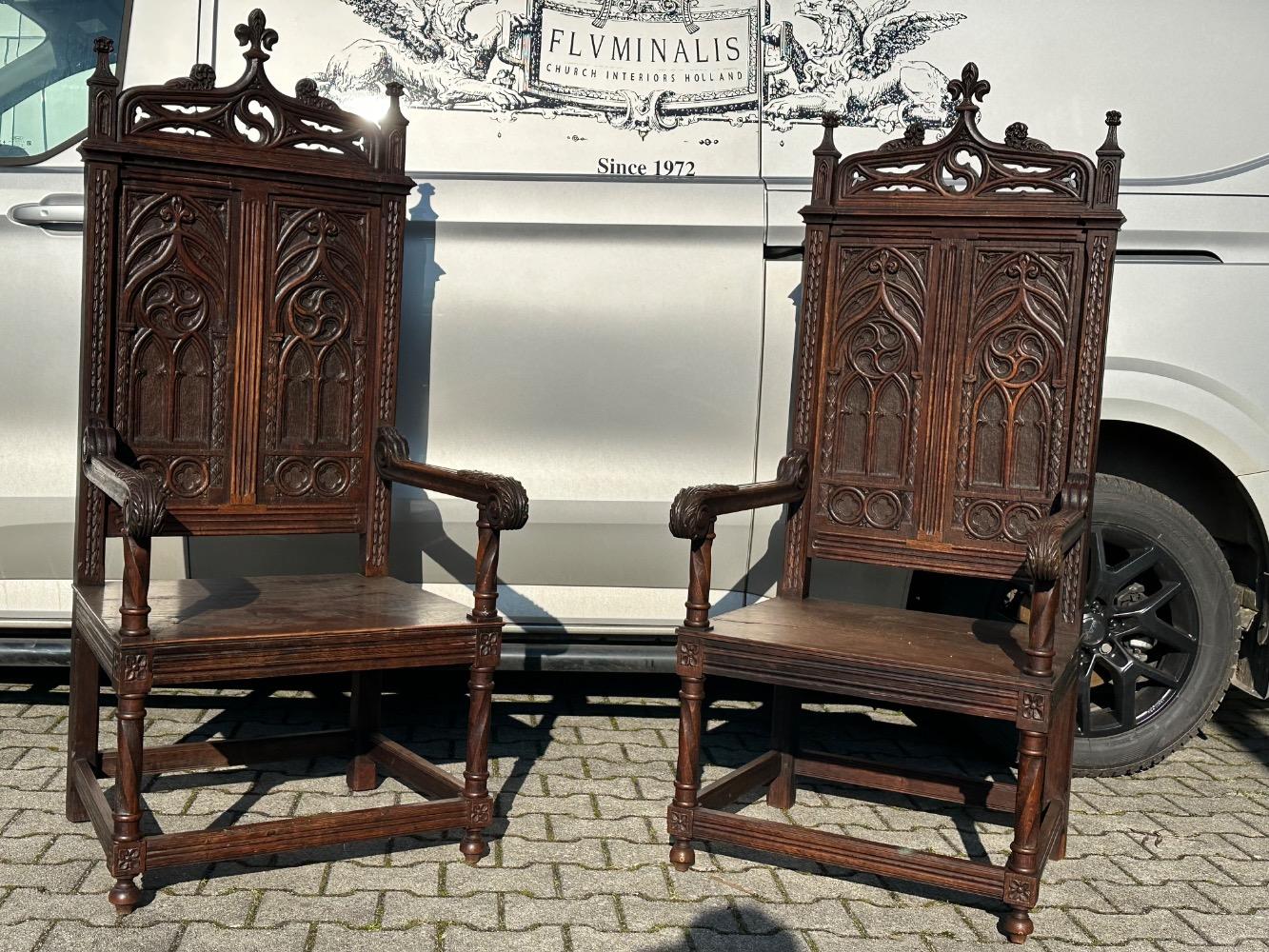 Pair Gothic - Style Chairs