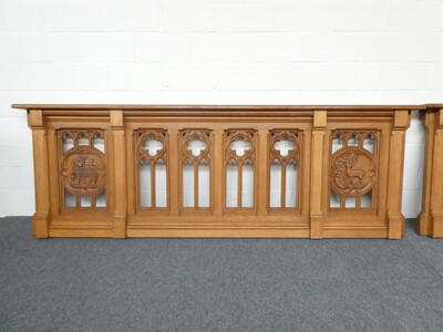 Communion Rails  style Gothic - Style en Oak, Belgium  19 th century