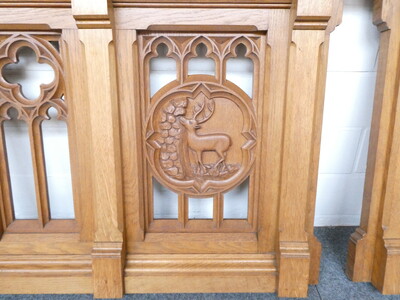 Communion Rails  style Gothic - Style en Oak, Belgium  19 th century