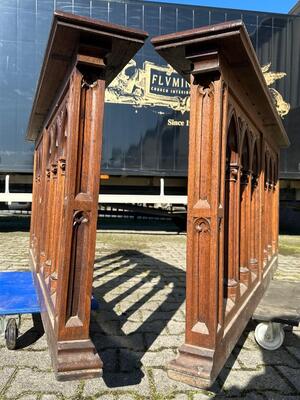 Pair Gothic - Style Double Sided Communion Rails. Total Lenght : 304 Cm.