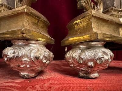 Exceptional Candle Holders 106 Cm High ! style Gothic - Style en Bronze / Gilt / Silver Plated, France 19 th century ( Anno 1865 )