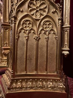 Exceptional Candle Holders Height 100 Cm. Measures Without Pin. style Gothic - Style en Full Bronze Gilt, France 19 th century ( Anno 1865 )