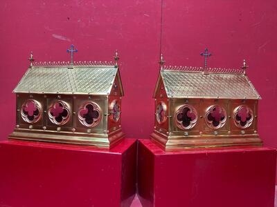 Pair Gothic - Style Exceptional Large Reliquaries