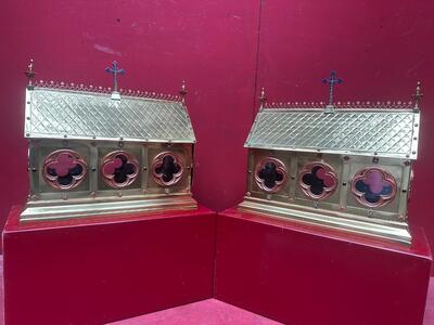 Pair Gothic - Style Exceptional Large Reliquaries