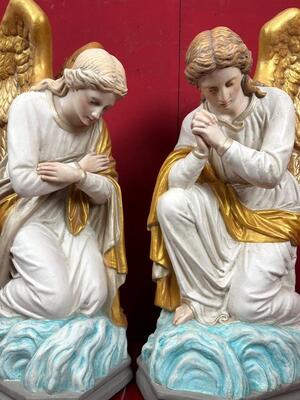Kneeling Angels style Gothic - Style en Composite Stone, Belgium  19 th century