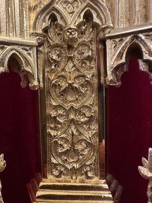 Pair Gothic - Style Matching Candle Holders Measures Height Without Pin.