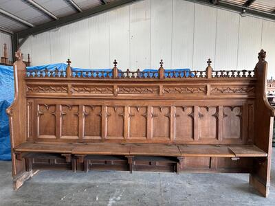 Matching Choir Seats  style Gothic - Style en Oak wood, Belgium  19 th century