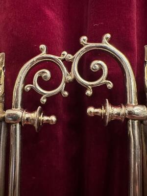 Matching Lanterns style Gothic - Style en Brass / Bronze / Polished and Varnished / Glass, Belgium  19 th century ( Anno 1885 )