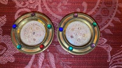 Matching Reliquaries  - Relics Of All 12 Apostles style Gothic - Style en Bronze / Wax Seal / Glass / Originally Sealed / Stones, Diocese of Bruges Belgium 19 th century ( Anno 1845 )