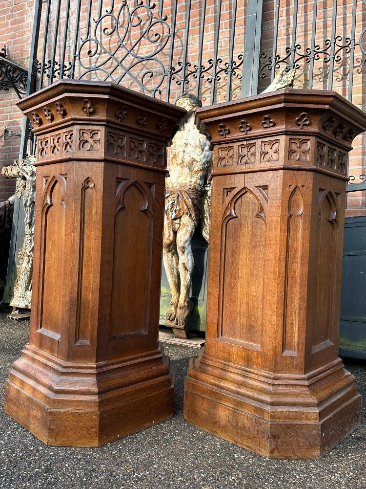 Pair Gothic - Style Pedestals