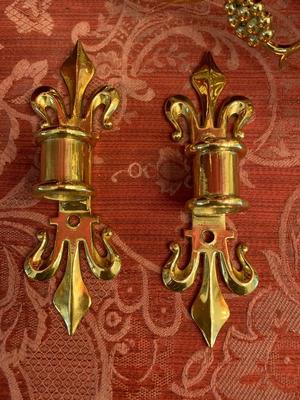 Sanctuary Lamps Adjustable With Wall Bracket style Gothic - Style en Bronze / Polished and Varnished, Belgium 19th century ( anno 1885 )