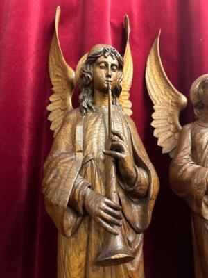 Seraphins Angels  style Gothic - Style en Fully Hand - Carved Wood Oak, Belgium  19 th century ( Anno 1865 )