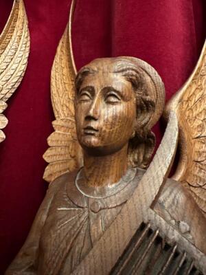 Seraphins Angels  style Gothic - Style en Fully Hand - Carved Wood Oak, Belgium  19 th century ( Anno 1865 )