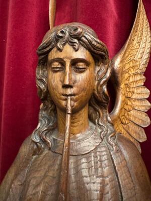 Seraphins Angels  style Gothic - Style en Fully Hand - Carved Wood Oak, Belgium  19 th century ( Anno 1865 )