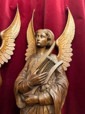 Seraphins Angels  style Gothic - Style en Fully Hand - Carved Wood Oak, Belgium  19 th century ( Anno 1865 )