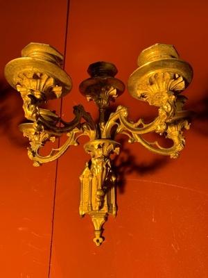 Wall Candle Holders style Gothic - Style en Bronze / Gilt, France 19th century ( anno 1890 )