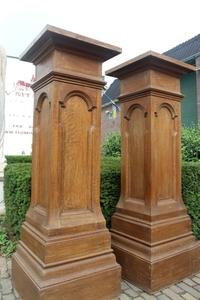 Large Standing Stands en Oak wood, Belgium 19th century