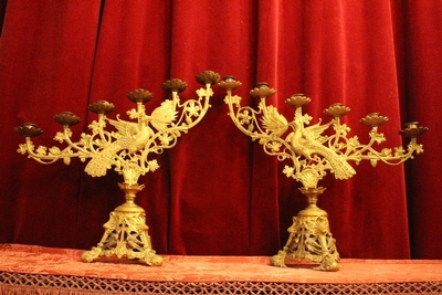 Matching Candle Holders en Bronze / Gilt, France 19th century ( anno 1875 )