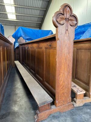 Communion Rails / Kneelers / Front Parts style Neo Classicistic en Oak wood, Netherlands  20 th century