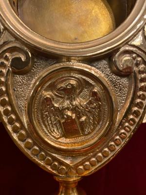 Reliquary - Relic Holders style Neo Classicistic en Bronze / Polished and Varnished, France 19 th century ( Anno 1875 )