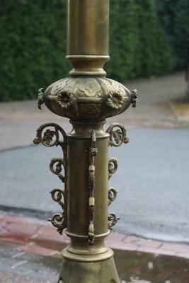 Candle Holders style Romanesque en Bronze / Gilt, France 19th century
