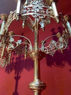 Candle Holders style Romanesque en Bronze / Polished and Varnished, France 19th century