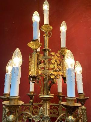 Candle - Holders style Romanesque en Bronze / Gilt, France 19th century ( anno 1875 )