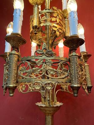 Candle - Holders style Romanesque en Bronze / Gilt, France 19th century ( anno 1875 )