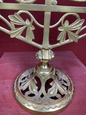 Candle Holders style Romanesque en Bronze / Gilt, France 19th century ( anno 1890 )