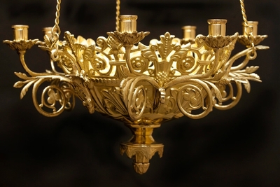 Matching Sanctuary Lamps  style Romanesque en Bronze / Polished and Varnished, France 19th century (anno 1870 )