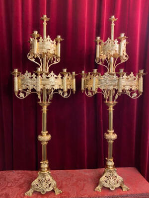 Candelabra style Romanesque - Style en Bronze / Polished and Varnished, France 19 th century ( Anno 1885 )