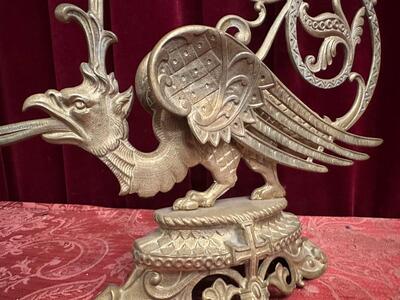 Candle Holders style Romanesque - Style en Bronze Gilt, France 19 th century ( Anno 1885 )