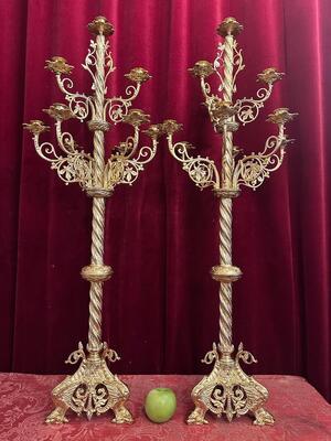 Pair Romanesque - Style Candle Holders