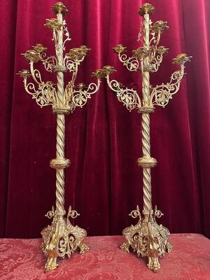 Pair Romanesque - Style Candle Holders