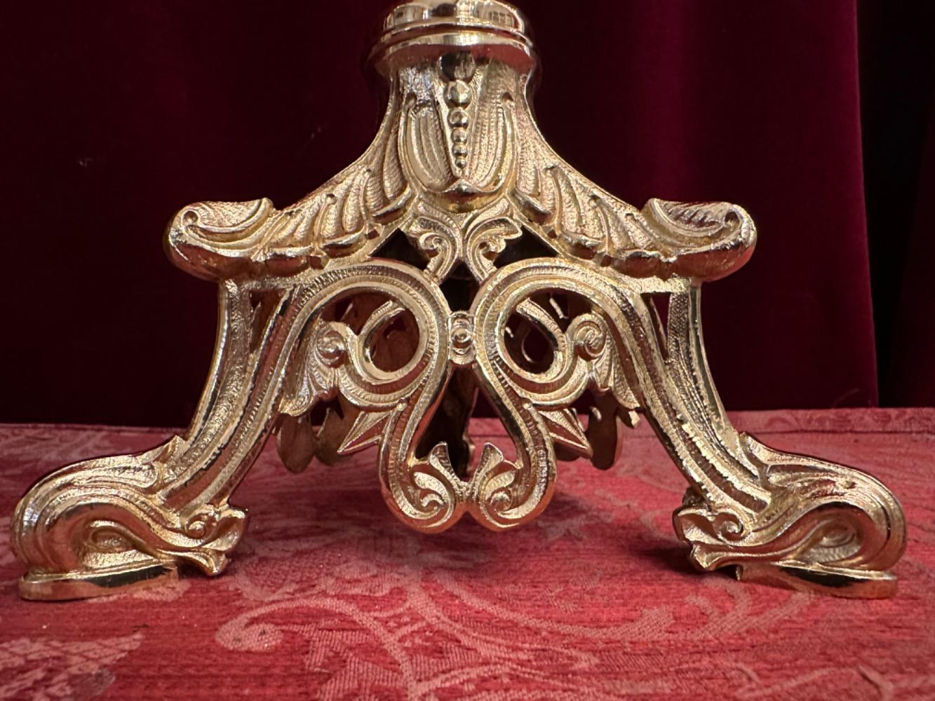 Pair Romanesque - Style Candle Holders Measures Without Pin