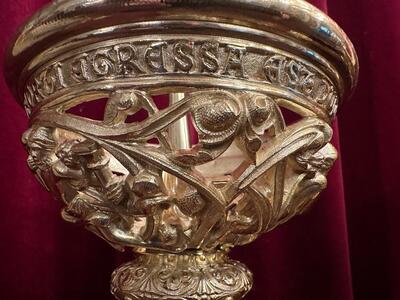 Candle Holders Measures Without Pin style Romanesque - Style en Bronze / Polished and Varnished, France 19 th century ( Anno 1865 )