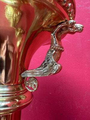 Pair Romanesque - Style Exceptional Candle ( Paschal ) Holders Measures Without Pin