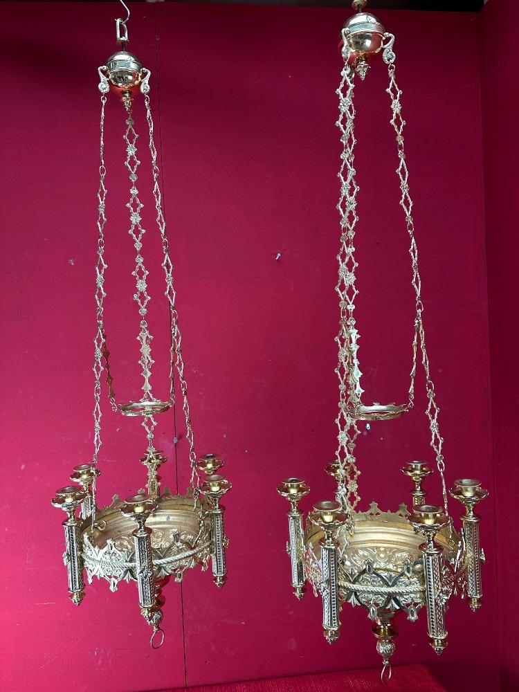 Pair Romanesque - Style Matching Sanctuary Lamps