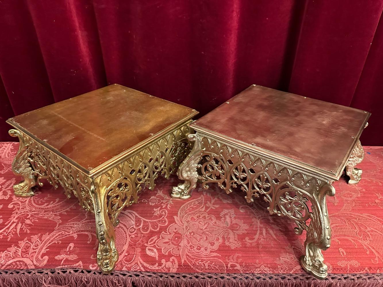 Pair Romanesque - Style Matching Tabors. Egual On 4 Sides